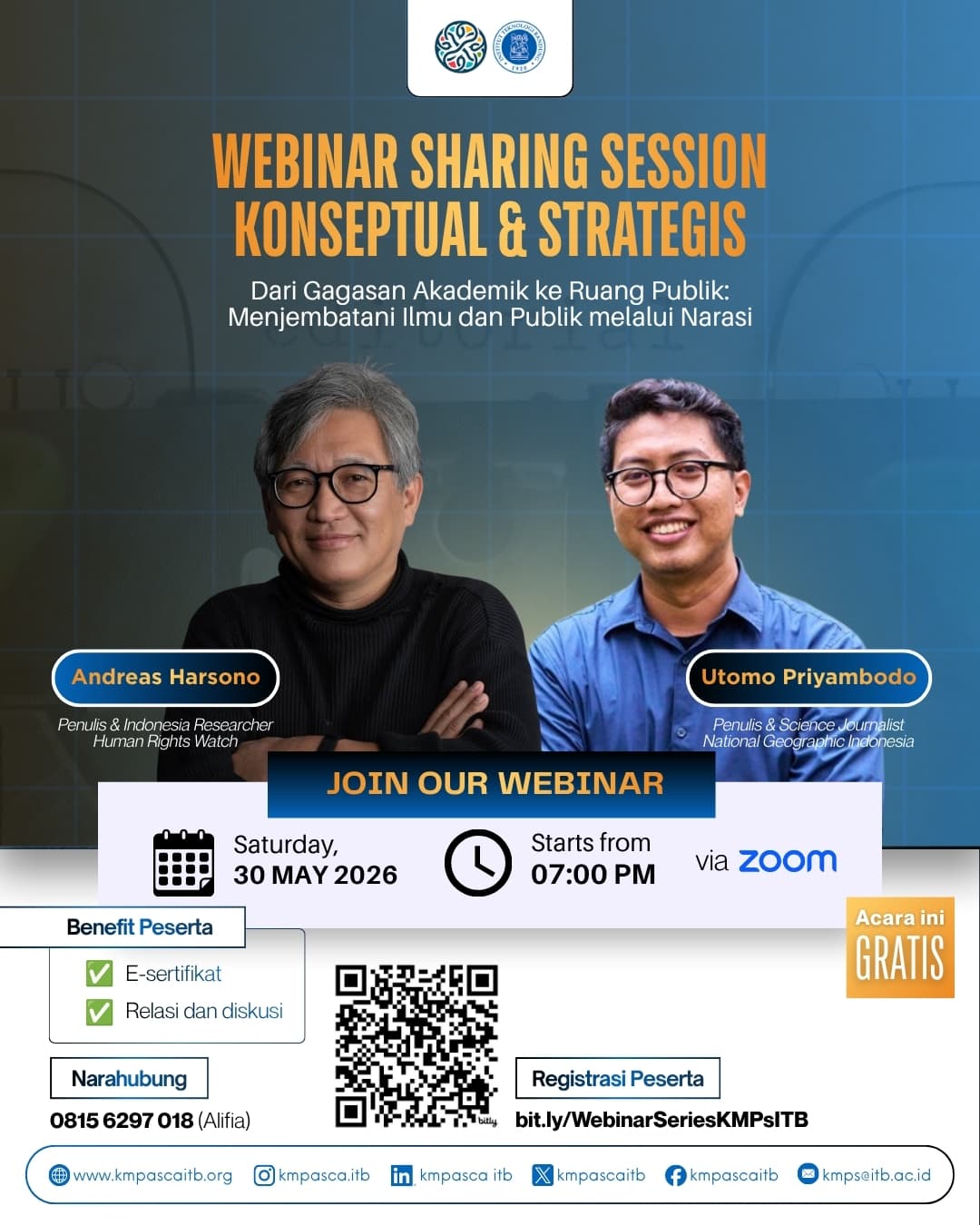 [Webinar Sharing Session Konseptual & Strategis] Dari Gagasan Akademik ke Ruang Publik: Menjembatasi Ilmu dan Publik melalui Narasi