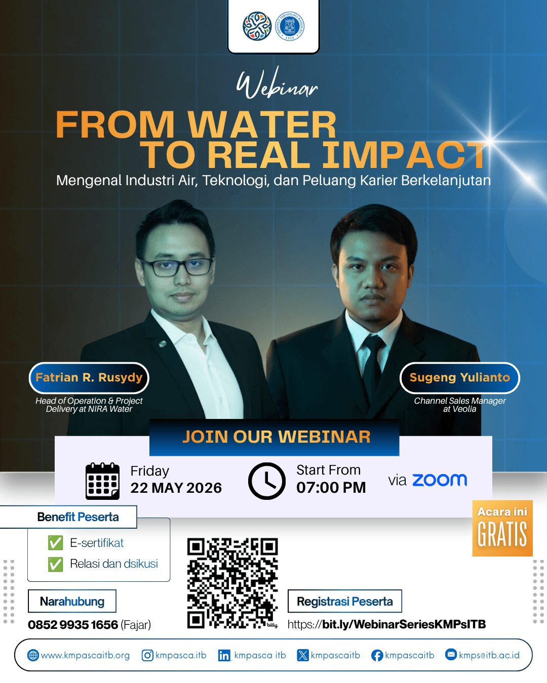 [Webinar] From Water to Real Impact: Mengenal Industri Air, Teknologi, dan Peluang Karier Berkelanjutan